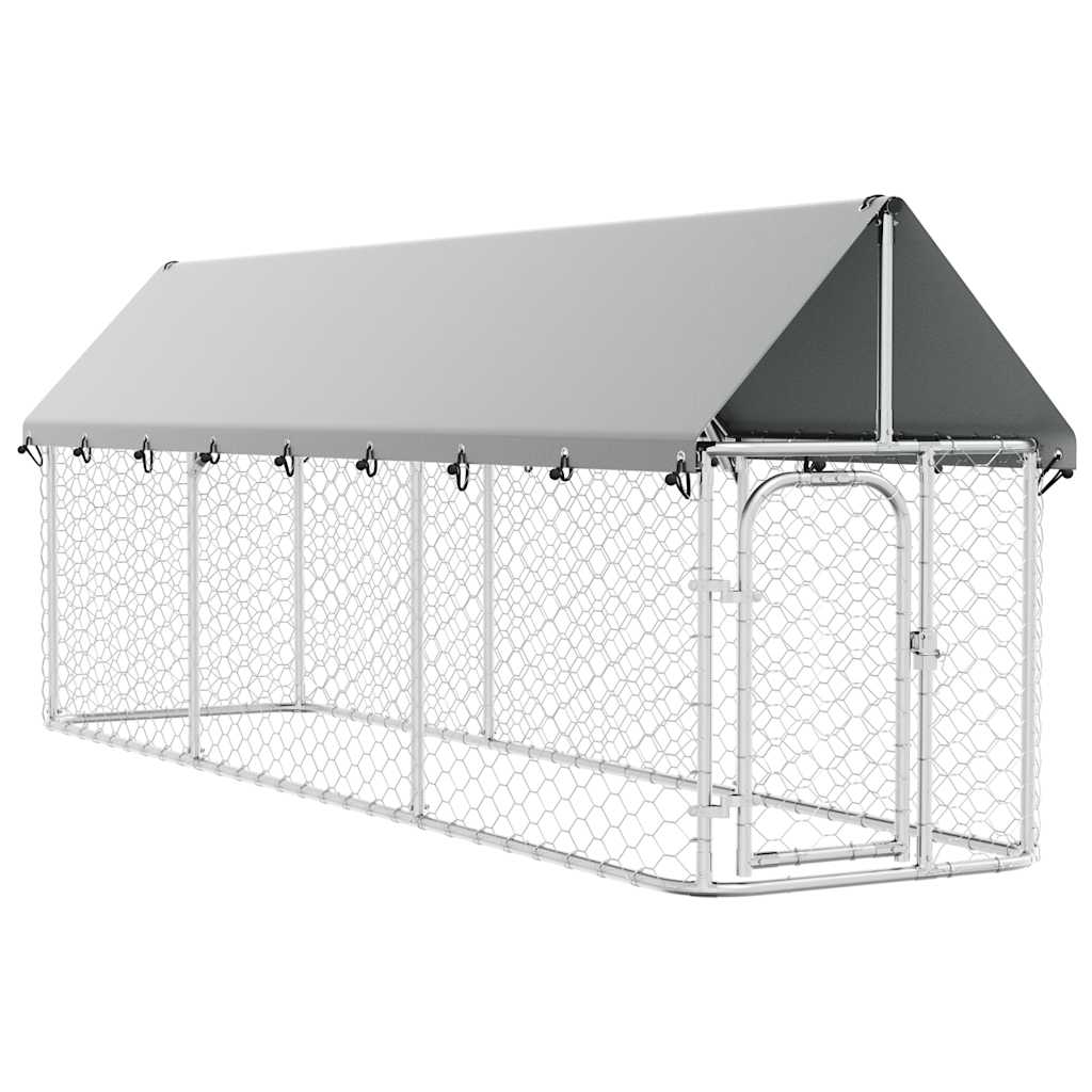 Vanjski kavez za pse s krovom 400 x 100 x 150 cm