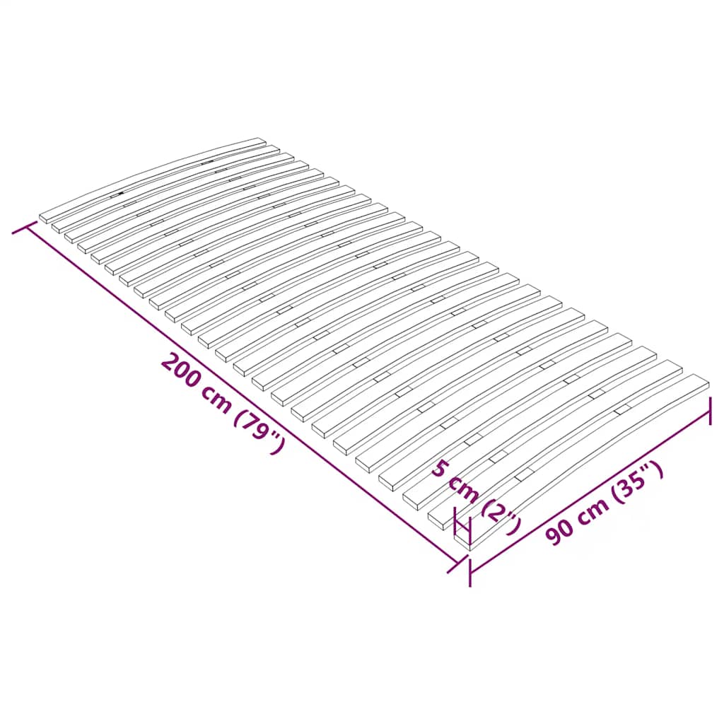 Zamjenske letvice za krevet s 24 letvice 90x200 cm