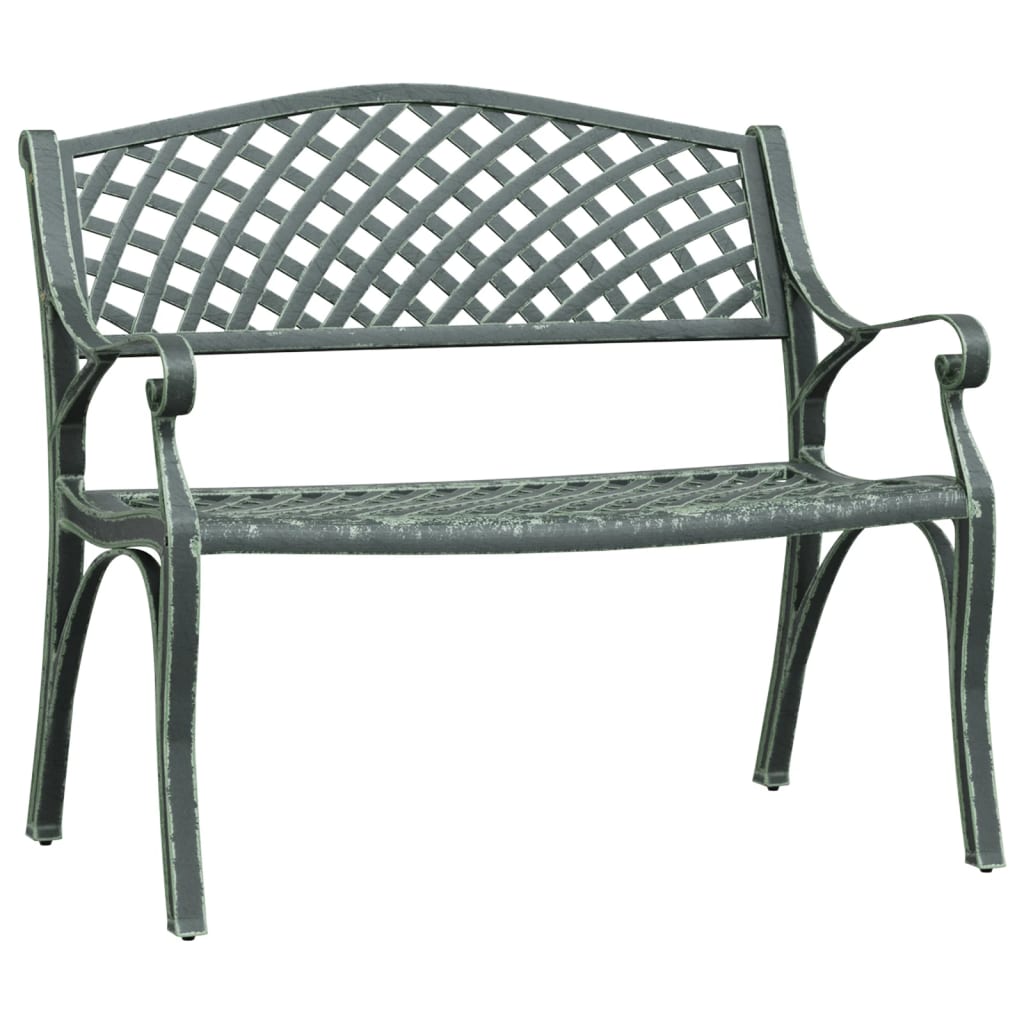 Vrtna klupa 102 cm od lijevanog aluminija zelena