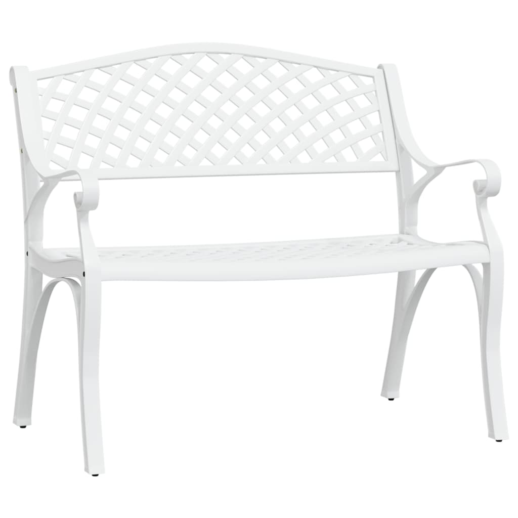 Vrtna klupa 102 cm od lijevanog aluminija bijela