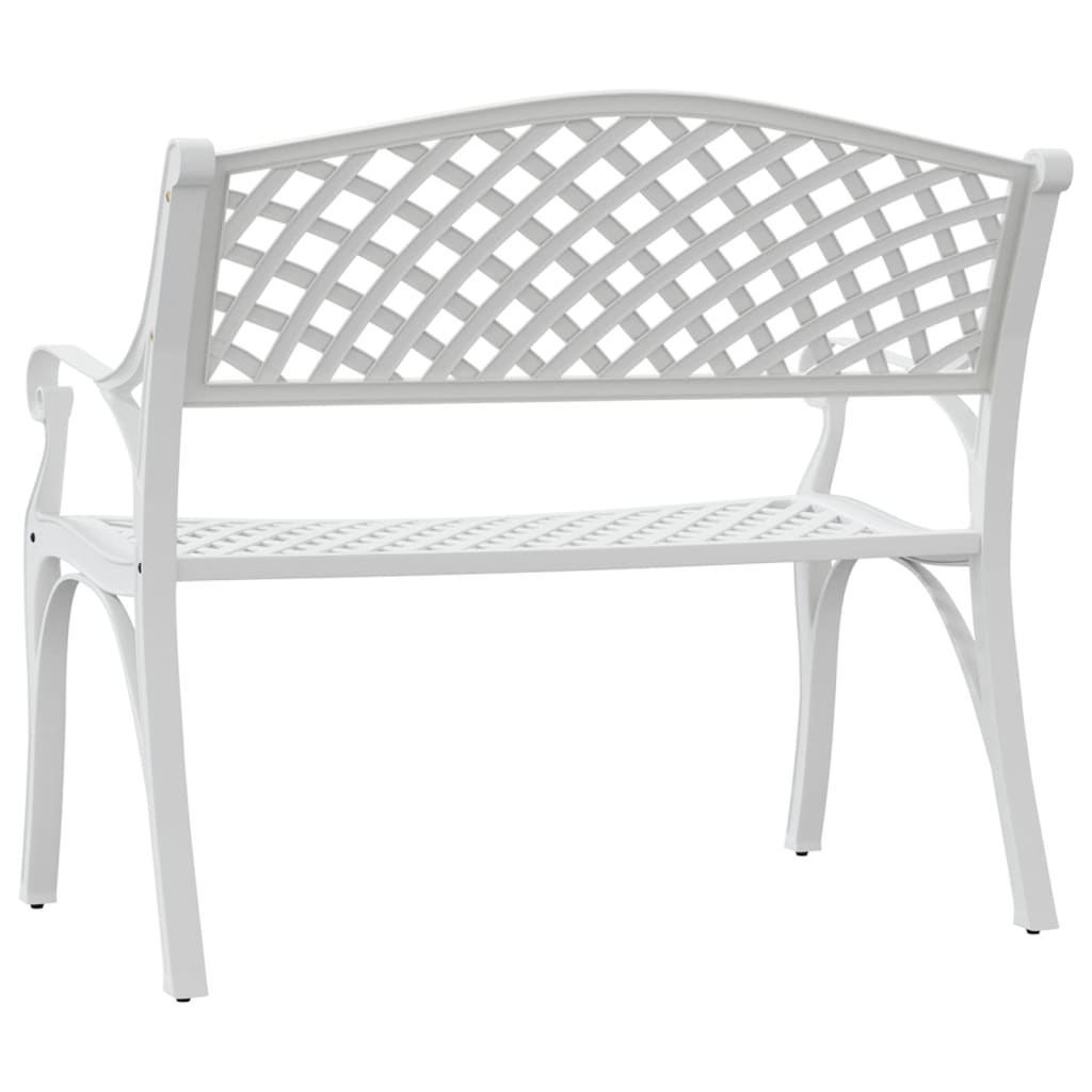 Vrtna klupa 102 cm od lijevanog aluminija bijela