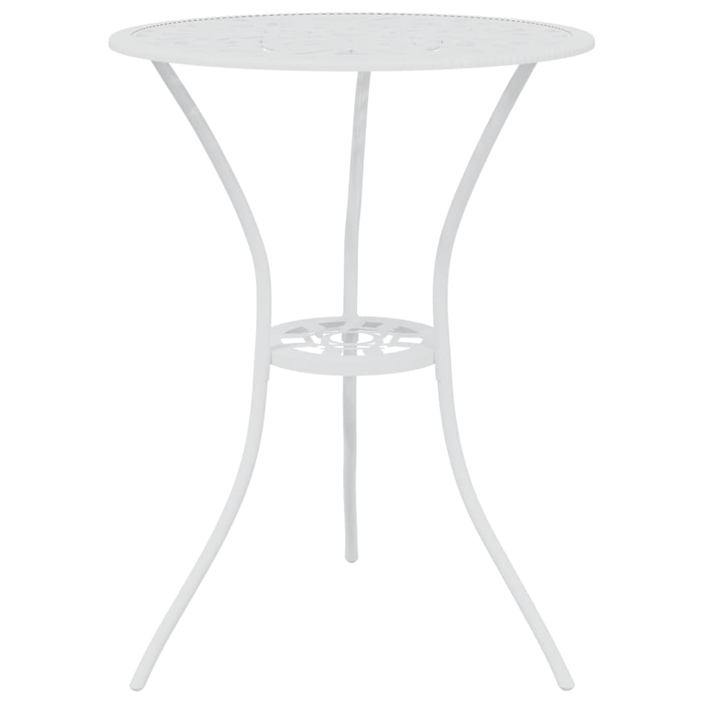 3-dijelni bistro set od lijevanog aluminija bijeli