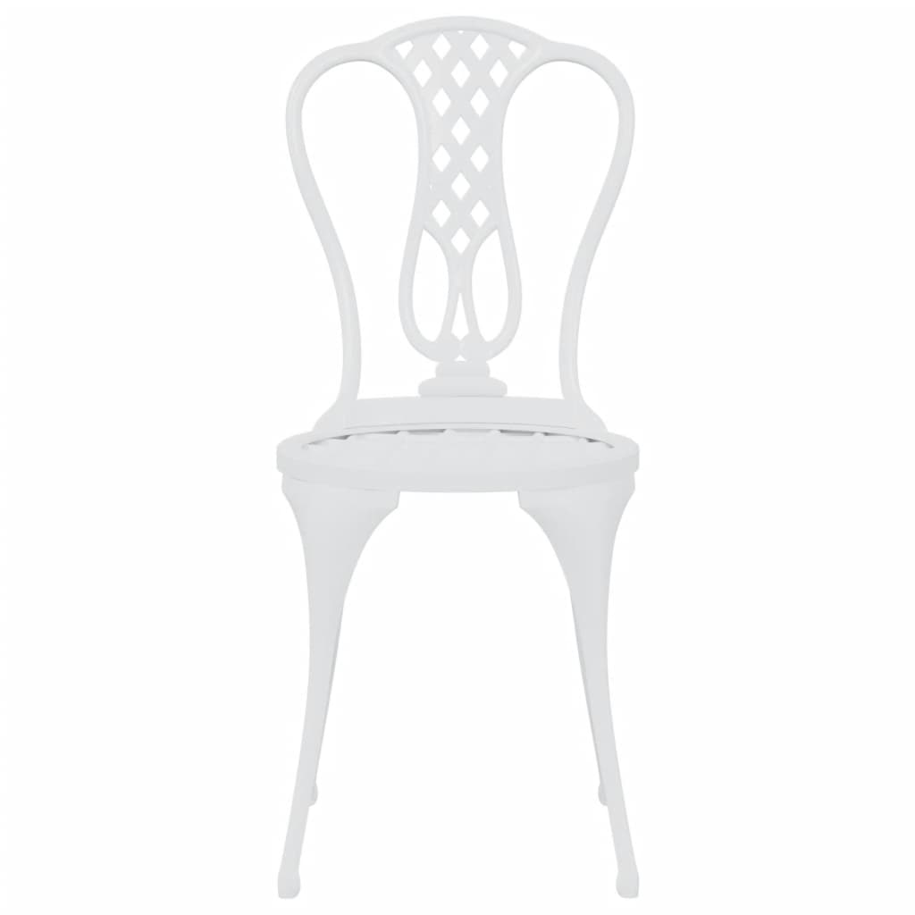 3-dijelni bistro set od lijevanog aluminija bijeli