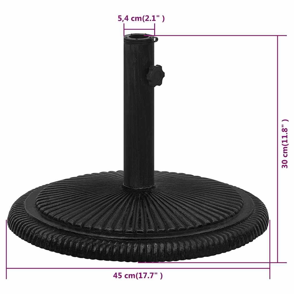 Stalak za suncobran crni 45 x 45 x 30 cm od lijevanog željeza