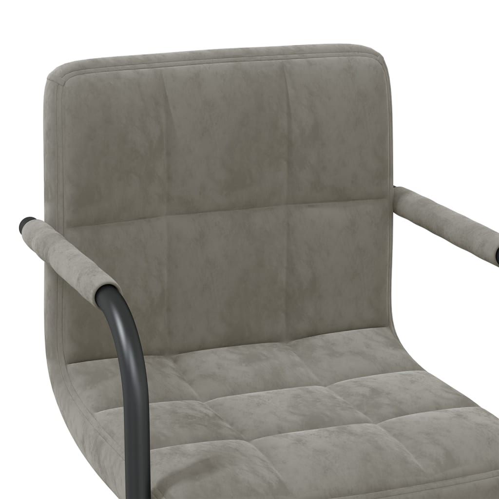Blagovaonska stolica svjetlosiva baršunasta