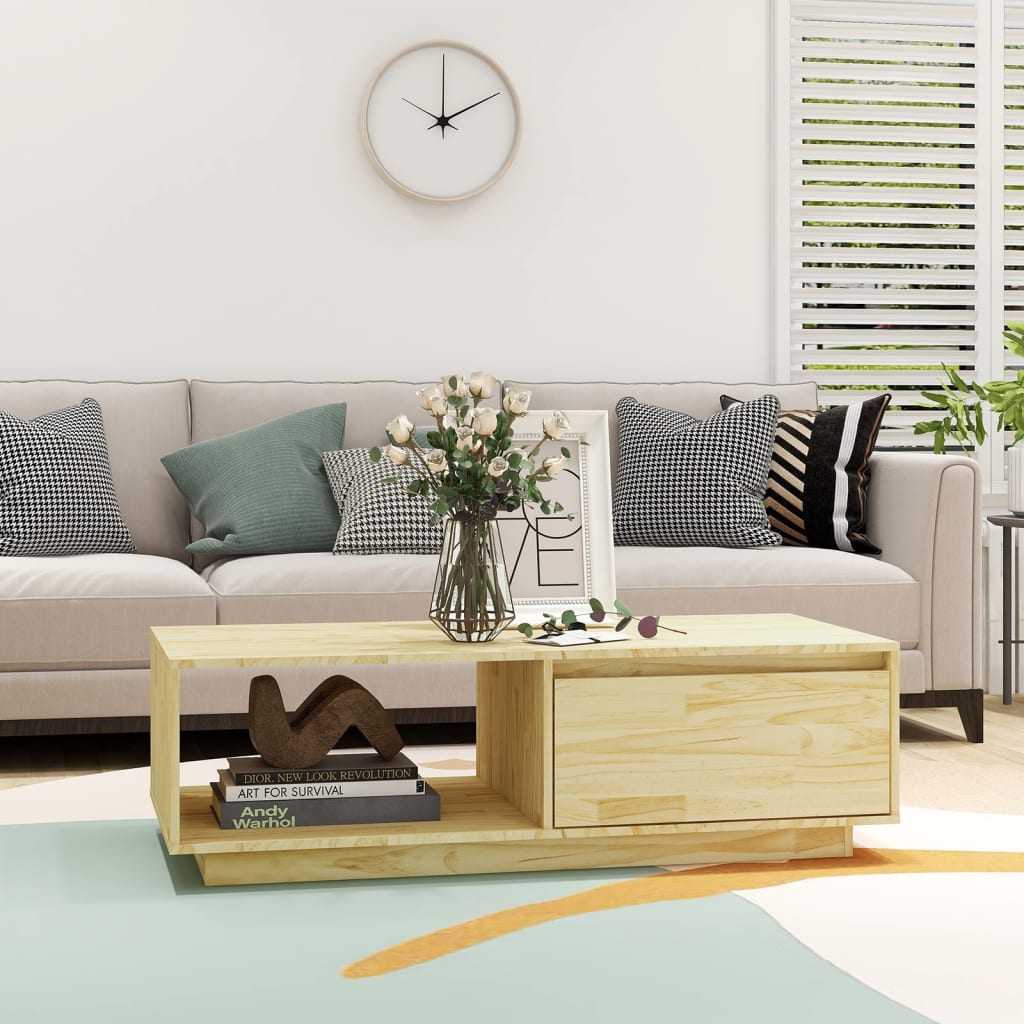 Stolić za kavu 110 x 50 x 33,5 cm od masivne borovine