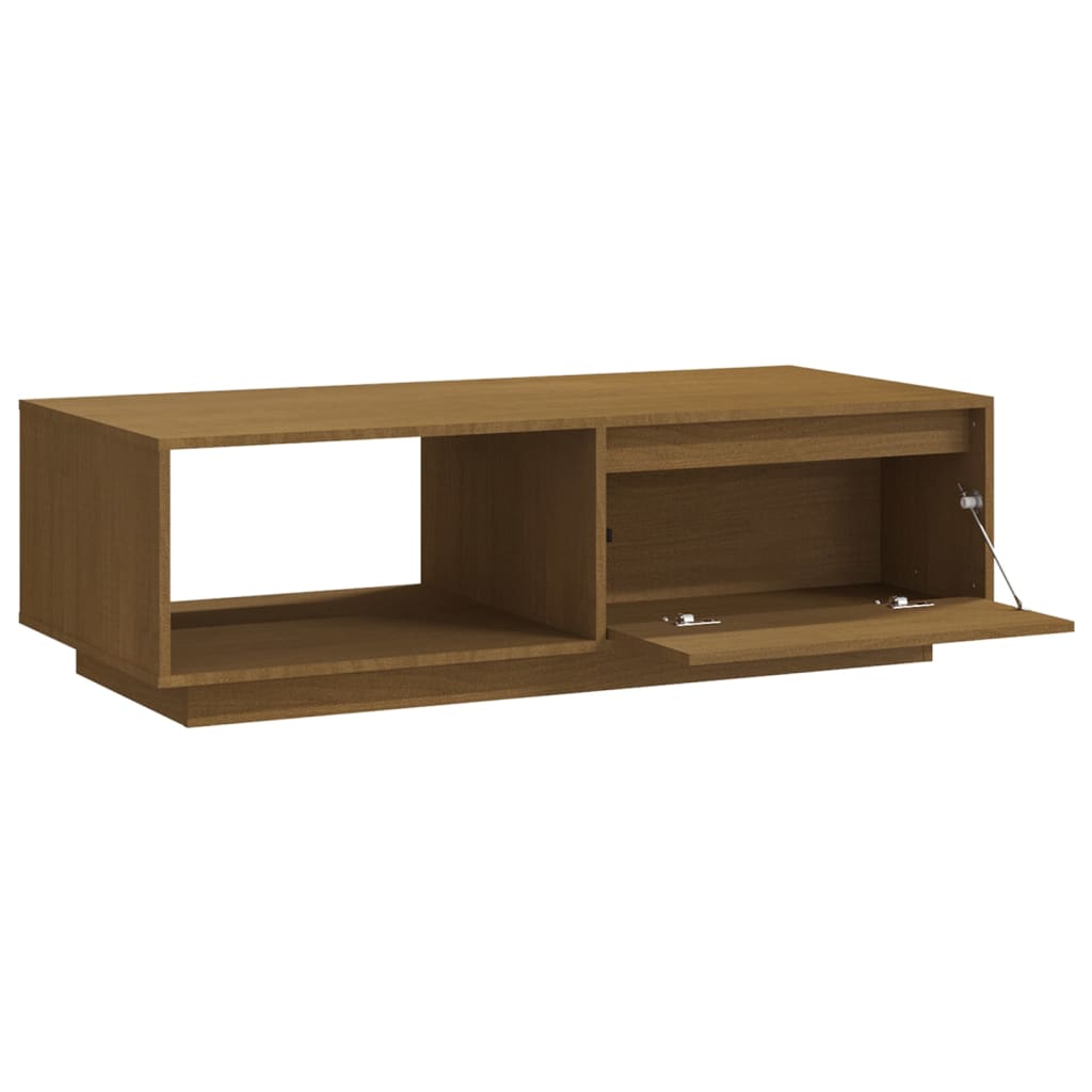 Stolić za kavu boja meda 110 x 50 x 33,5 cm od masivne borovine