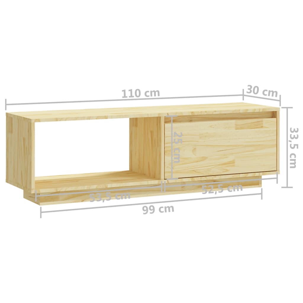 TV ormarić 110 x 30 x 33,5 cm od masivne borovine