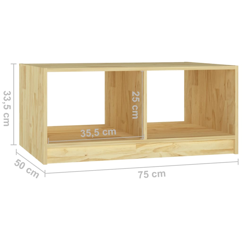 Stolić za kavu 75 x 50 x 33,5 cm od masivne borovine