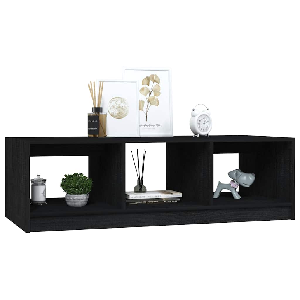Stolić za kavu crni 110 x 50 x 34 cm od masivne borovine