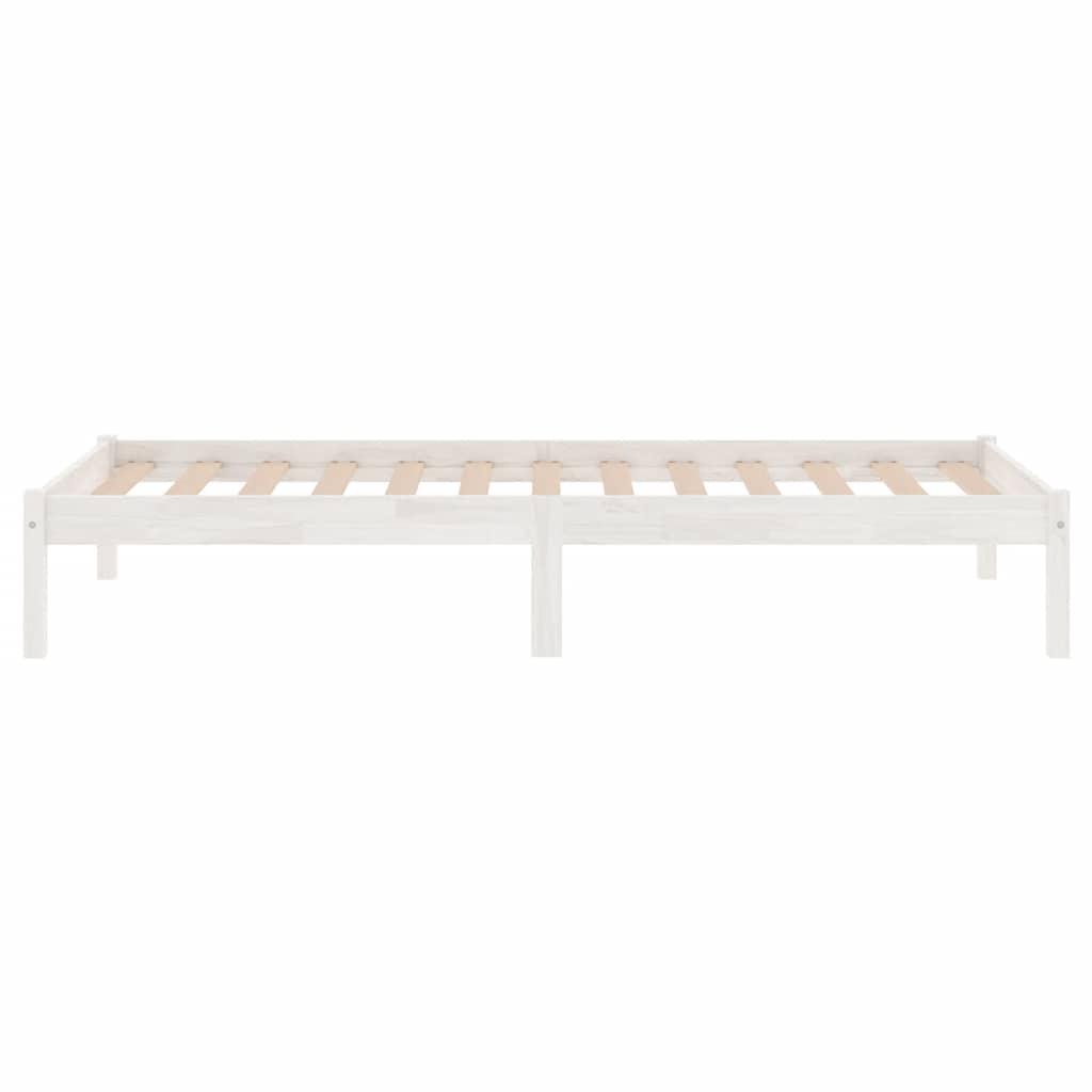 Okvir za krevet od masivnog drva bijeli 75 x 190 cm mali