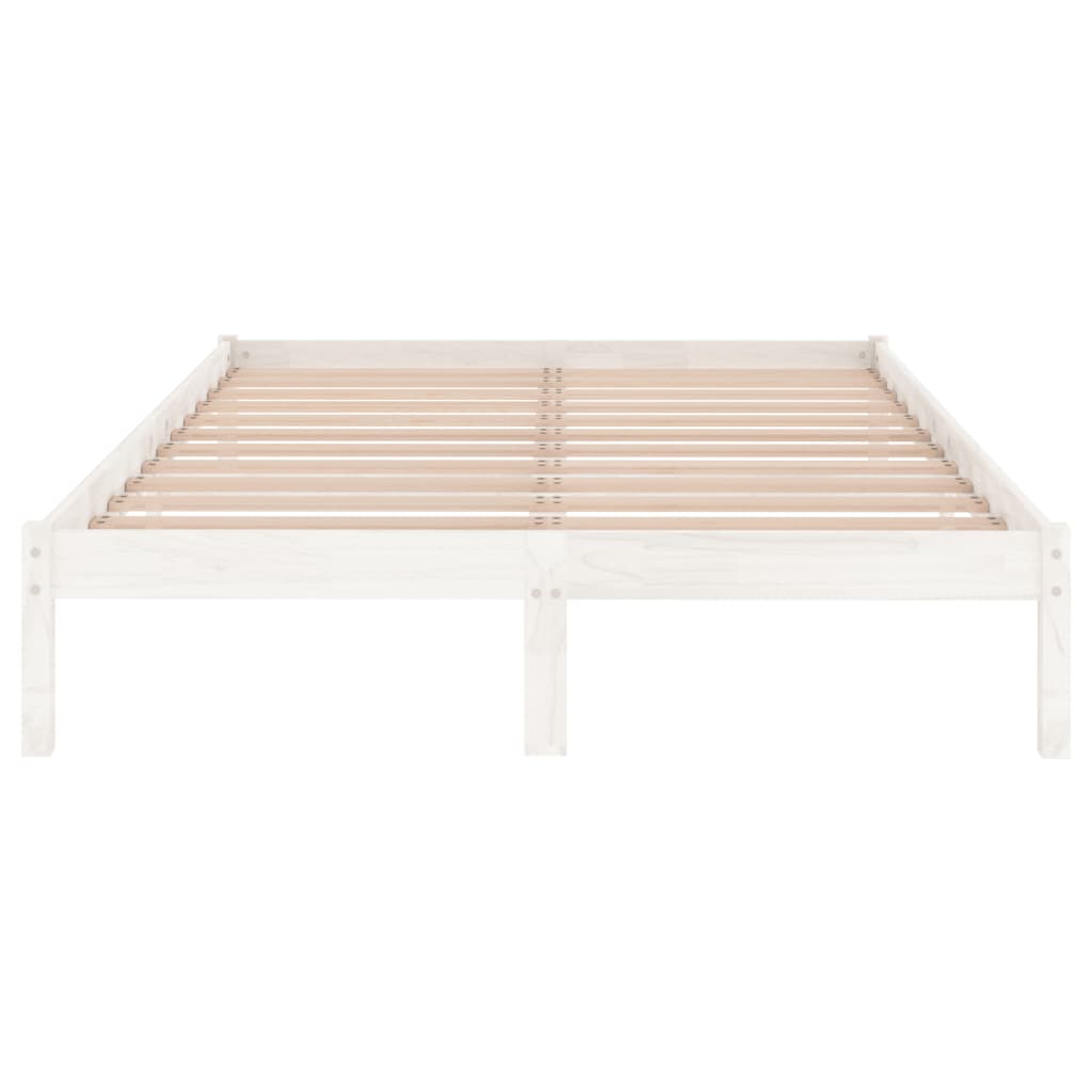 Okvir za krevet od masivnog drva bijeli 135x190 cm bračni