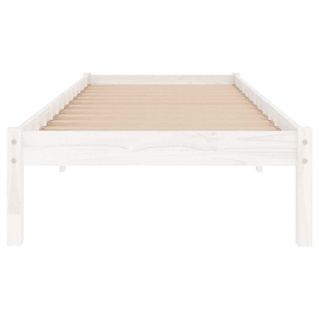 Okvir za krevet od masivne borovine bijeli 100 x 200 cm