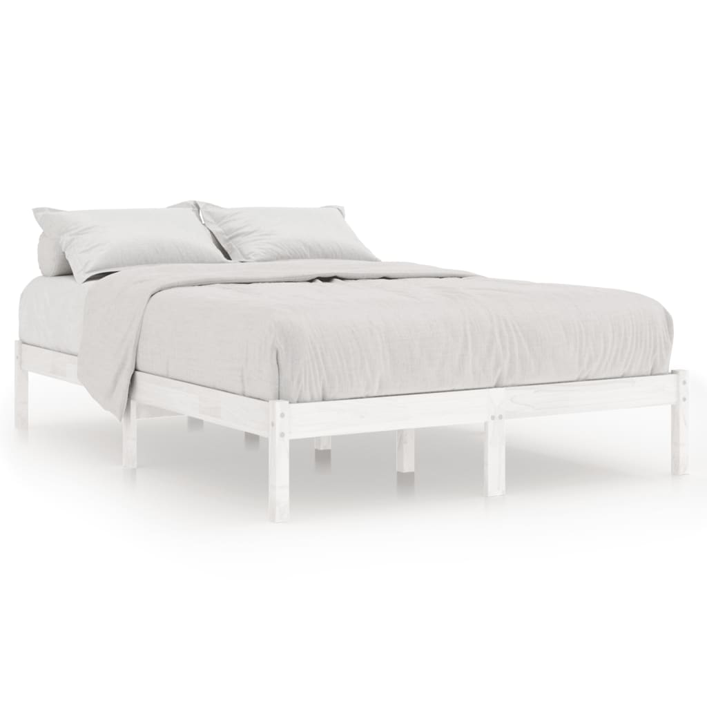 Okvir za krevet od masivne borovine bijeli 150 x 200 cm king