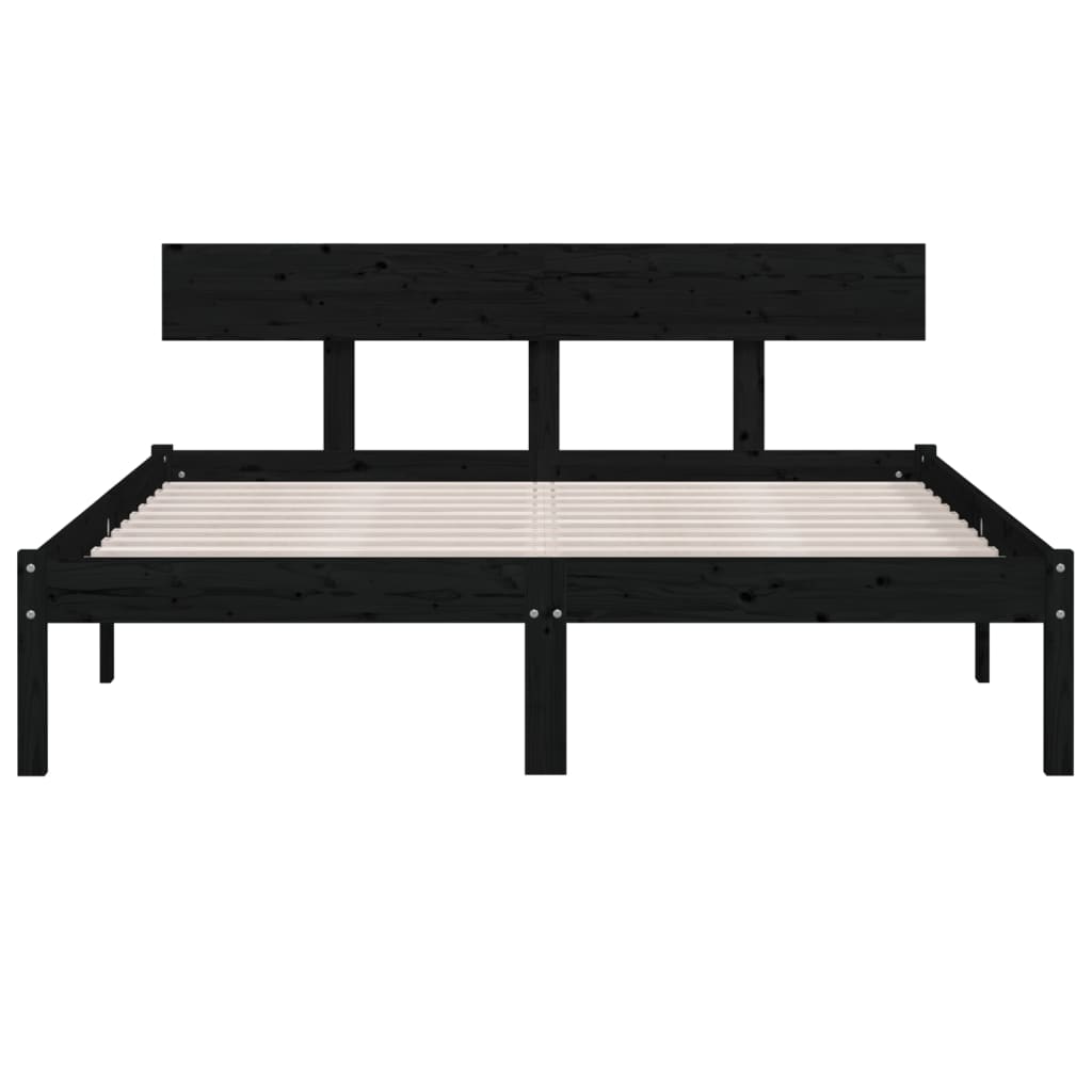 Okvir za krevet crni masivno drvo 120 x 190 cm mali bračni
