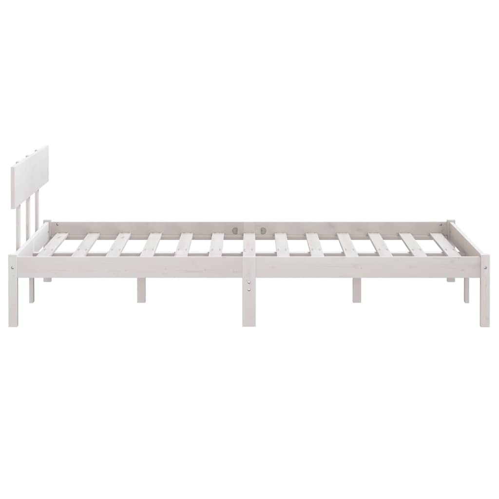 Okvir za krevet masivna borovina bijeli 135x190 cm bračni