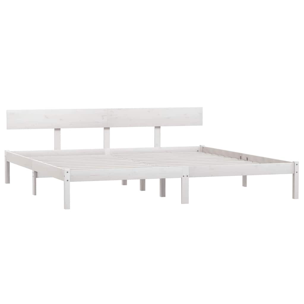 Okvir za krevet od borovine bijeli 180 x 200 cm Super King