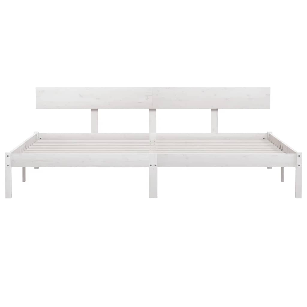 Okvir za krevet od borovine bijeli 180 x 200 cm Super King