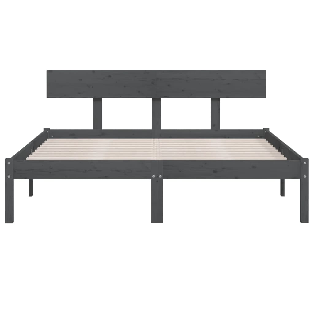 Okvir za krevet od masivne borovine sivi 200 x 200 cm