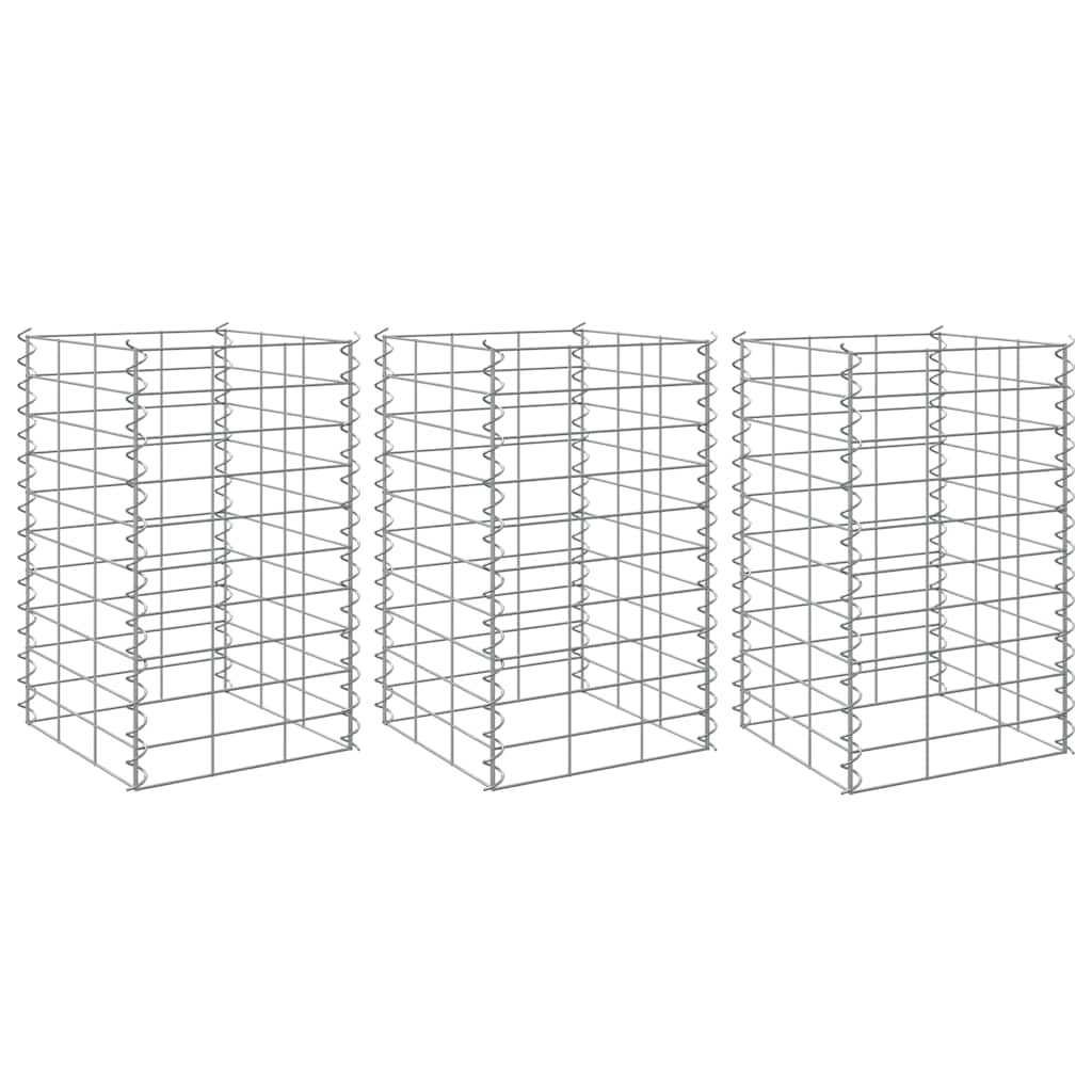 Gabionske povišene gredice 3 kom 30 x 30 x 50 cm željezne
