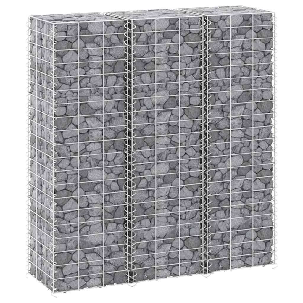 Gabionske povišene gredice 3 kom 30 x 30 x 100 cm željezne