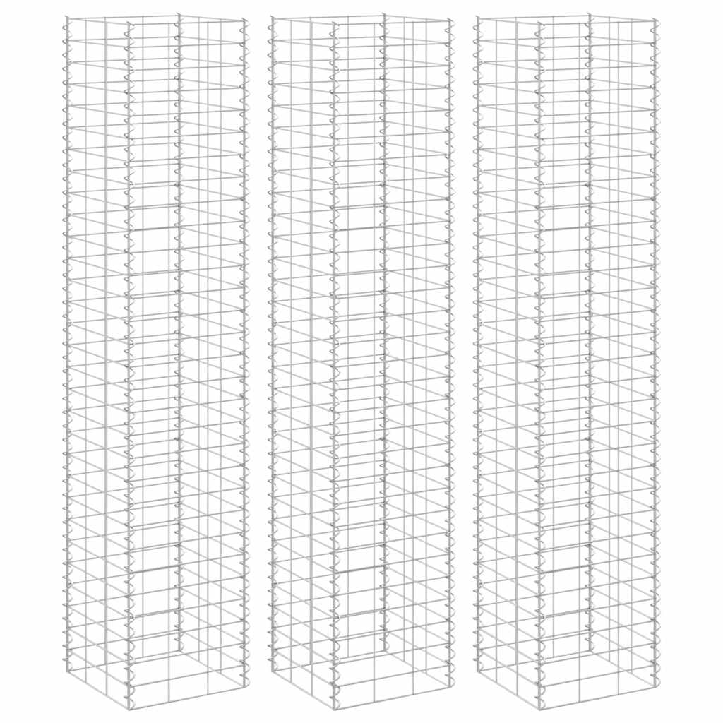 Gabionske povišene gredice 3 kom 30 x 30 x 150 cm željezne
