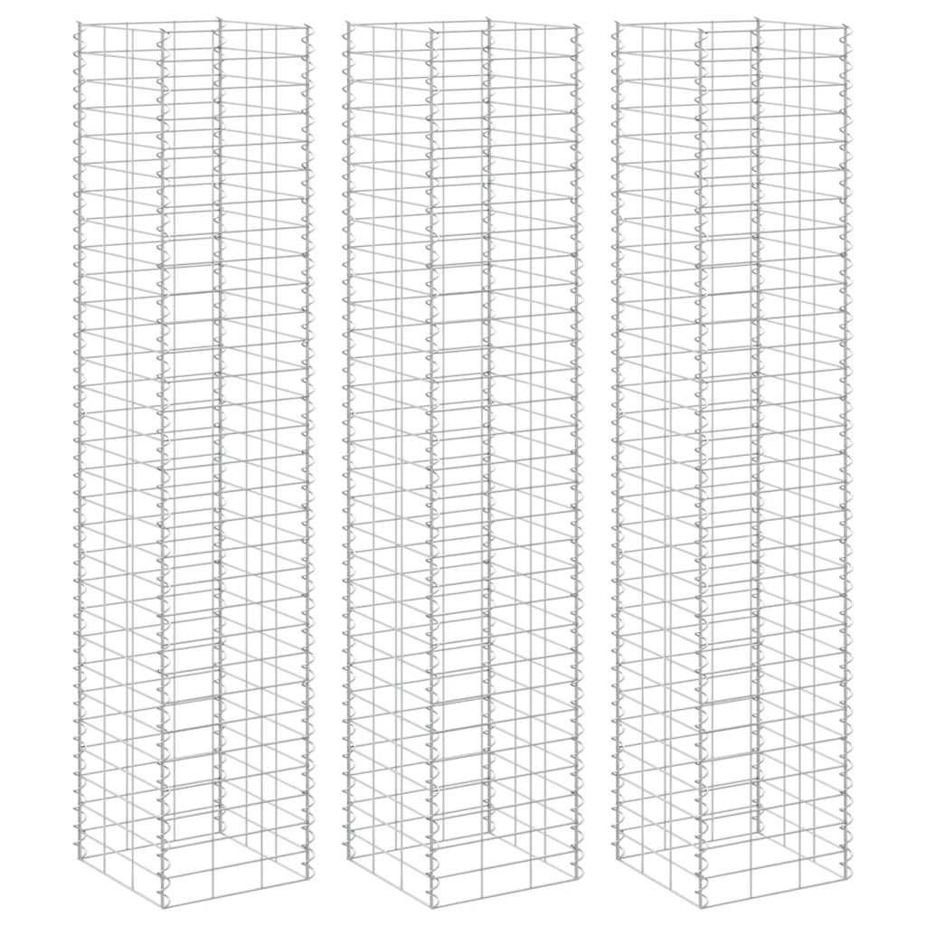 Gabionske povišene gredice 3 kom 30 x 30 x 200 cm željezne