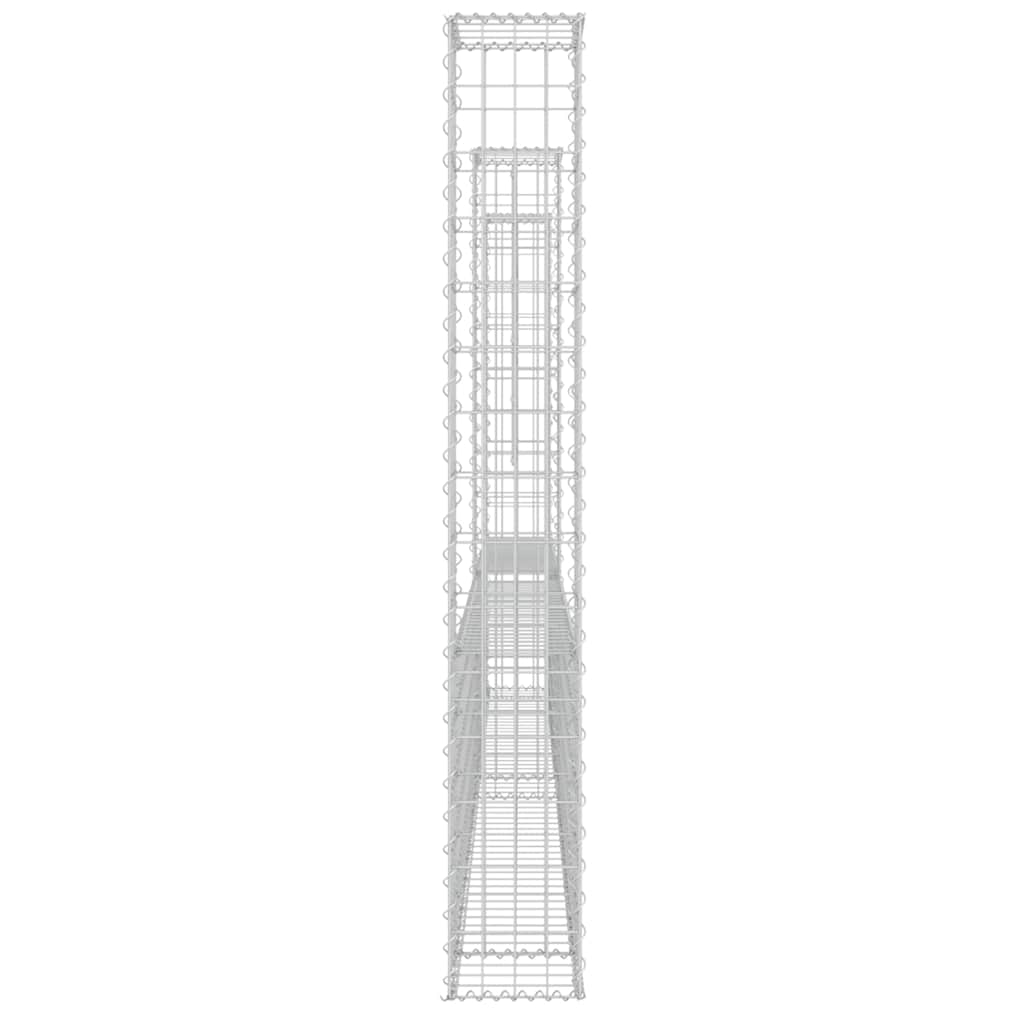 Gabionska košara U-oblika s 3 stupa 260 x 20 x 150 cm željezna