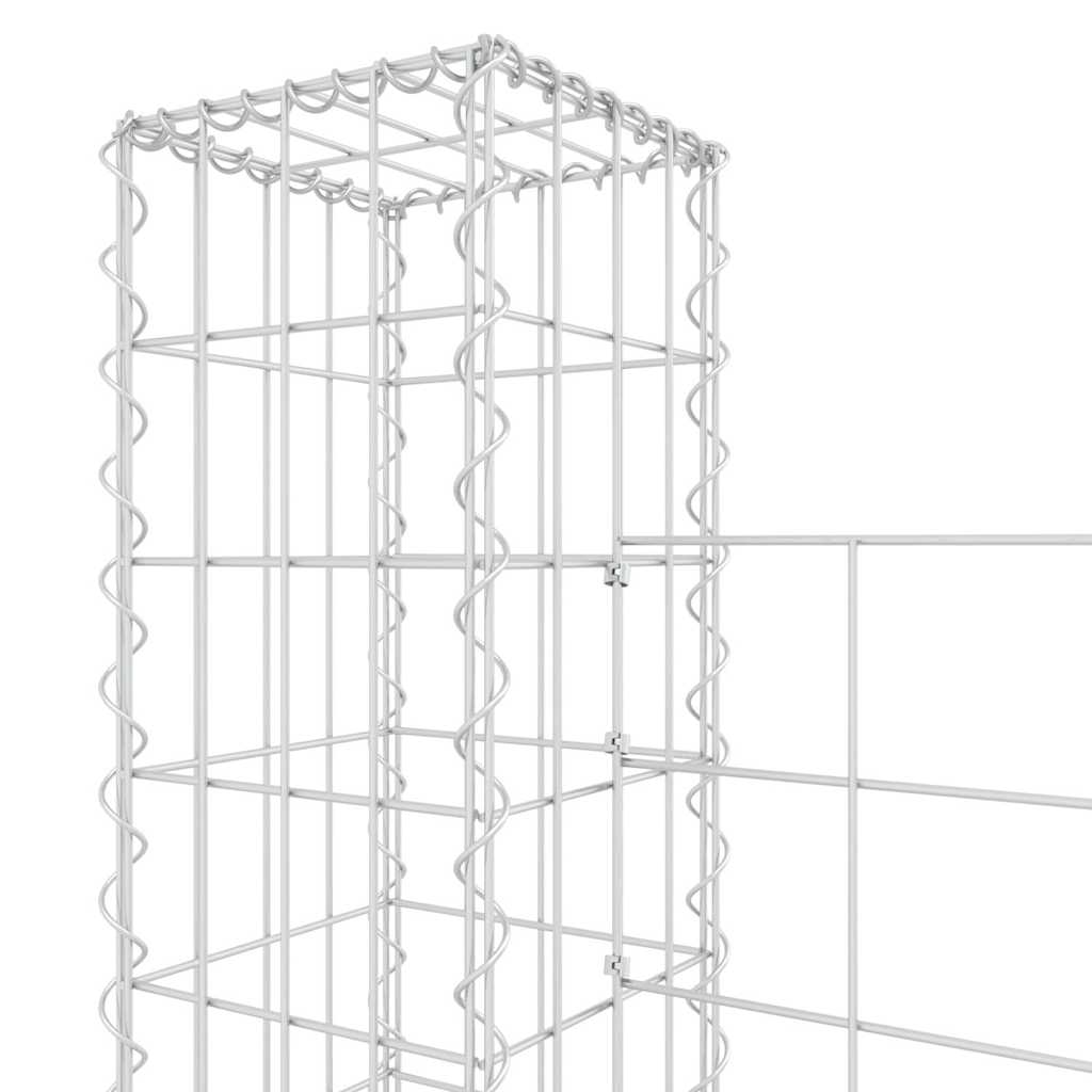 Gabionska košara U-oblika s 3 stupa 260 x 20 x 150 cm željezna