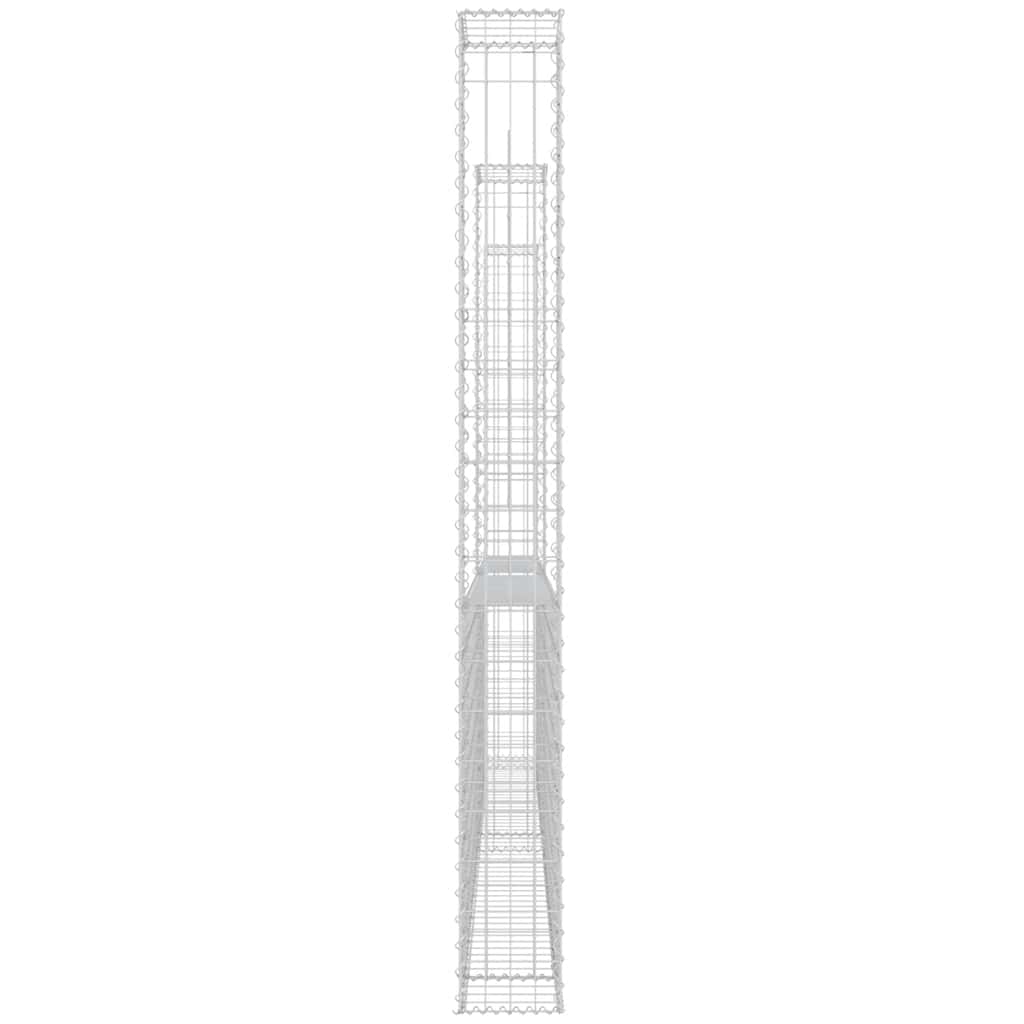 Gabionska košara U-oblika s 2 stupa 140 x 20 x 200 cm željezna
