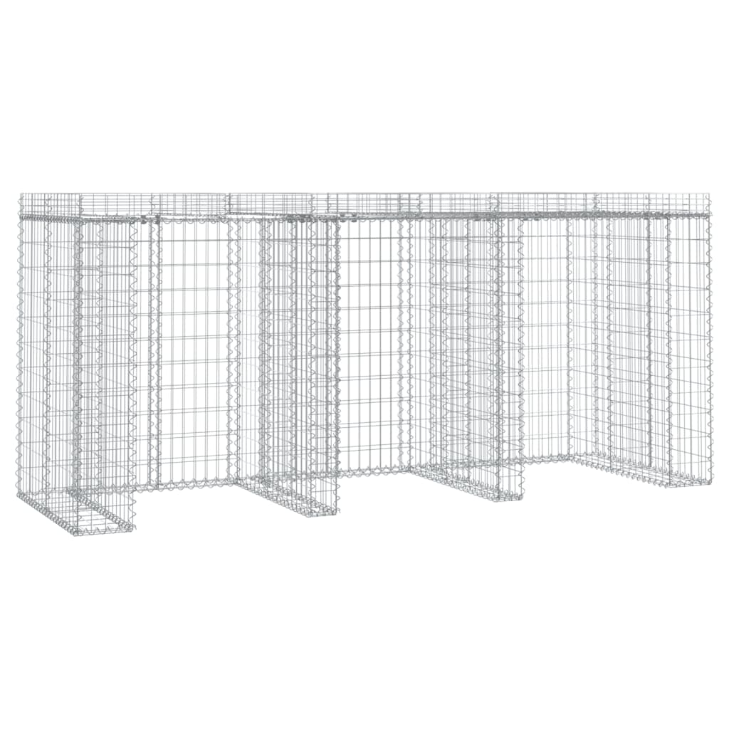 Gabionski zid za kantu za smeće 270x91x120 cm pocinčano željezo
