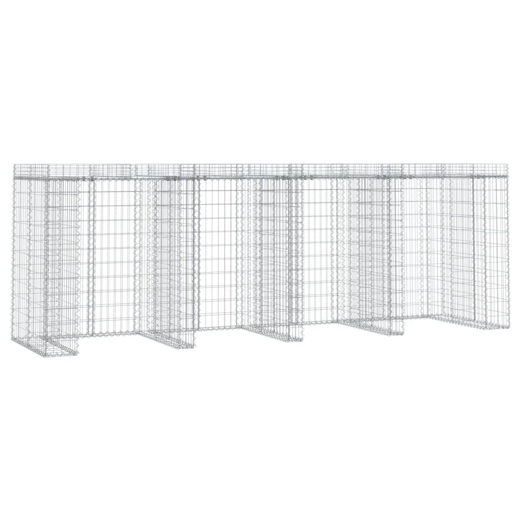 Gabionski zid za kantu za smeće 350x91x120 cm pocinčano željezo