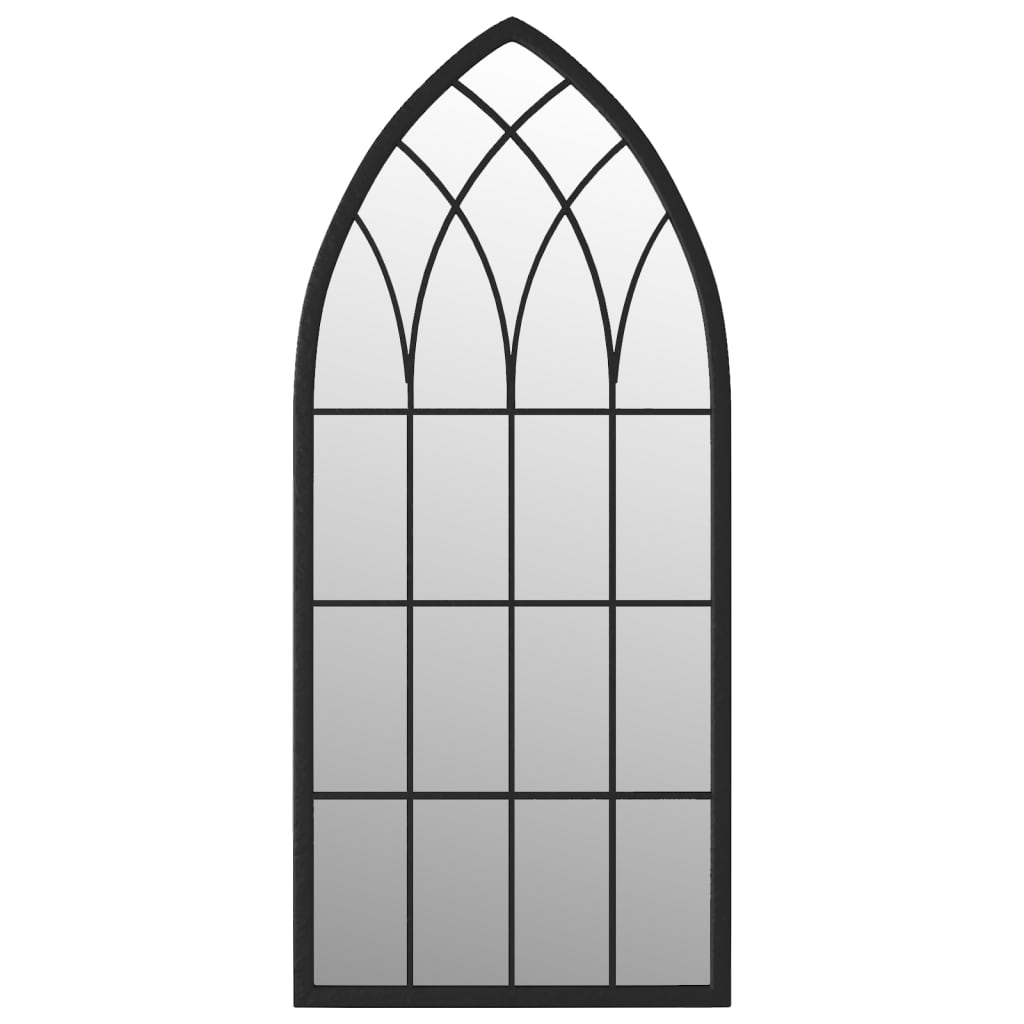 Vrtno ogledalo crno 100 x 45 cm željezno za vanjsku upotrebu