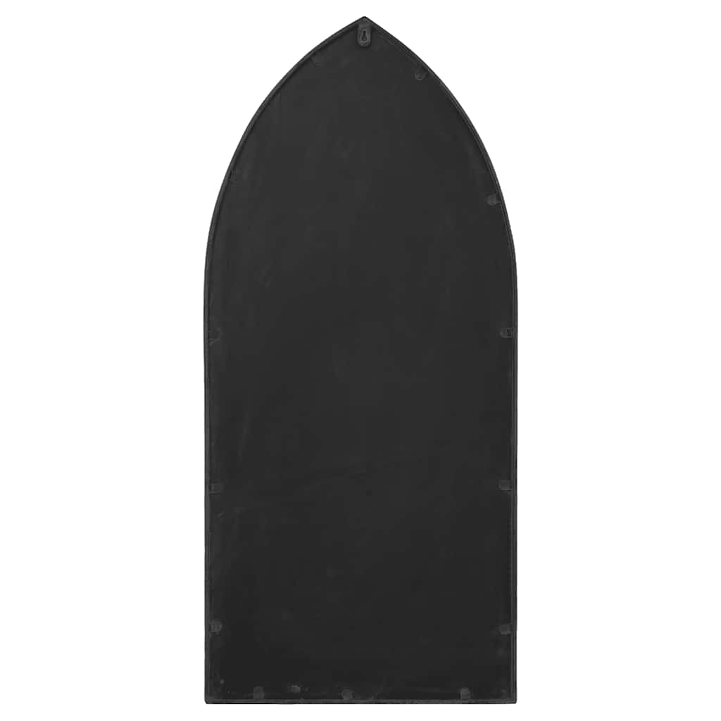 Vrtno ogledalo crno 100 x 45 cm željezno za vanjsku upotrebu