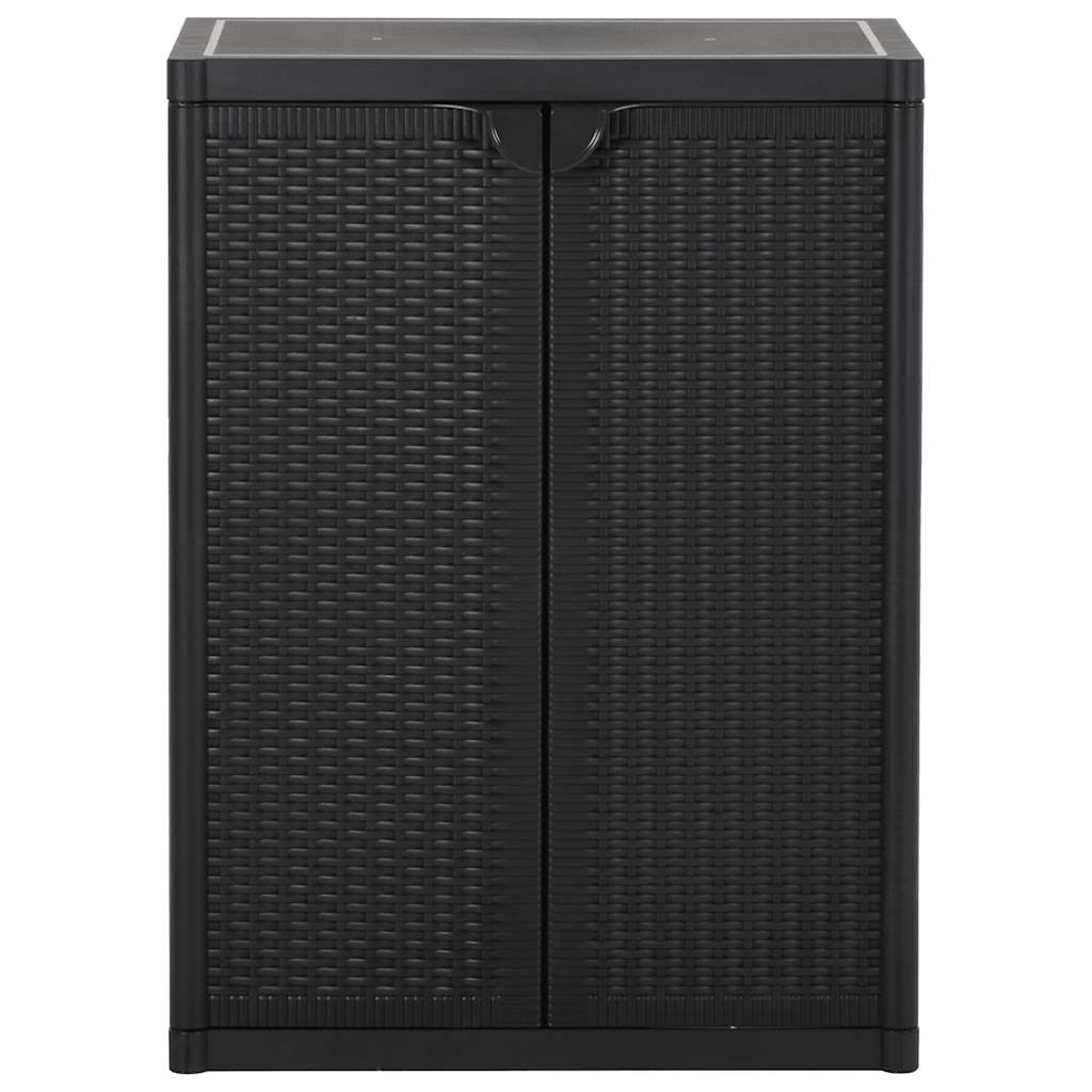 Vrtni ormarić za pohranu crni 65 x 45 x 88 cm PP ratan