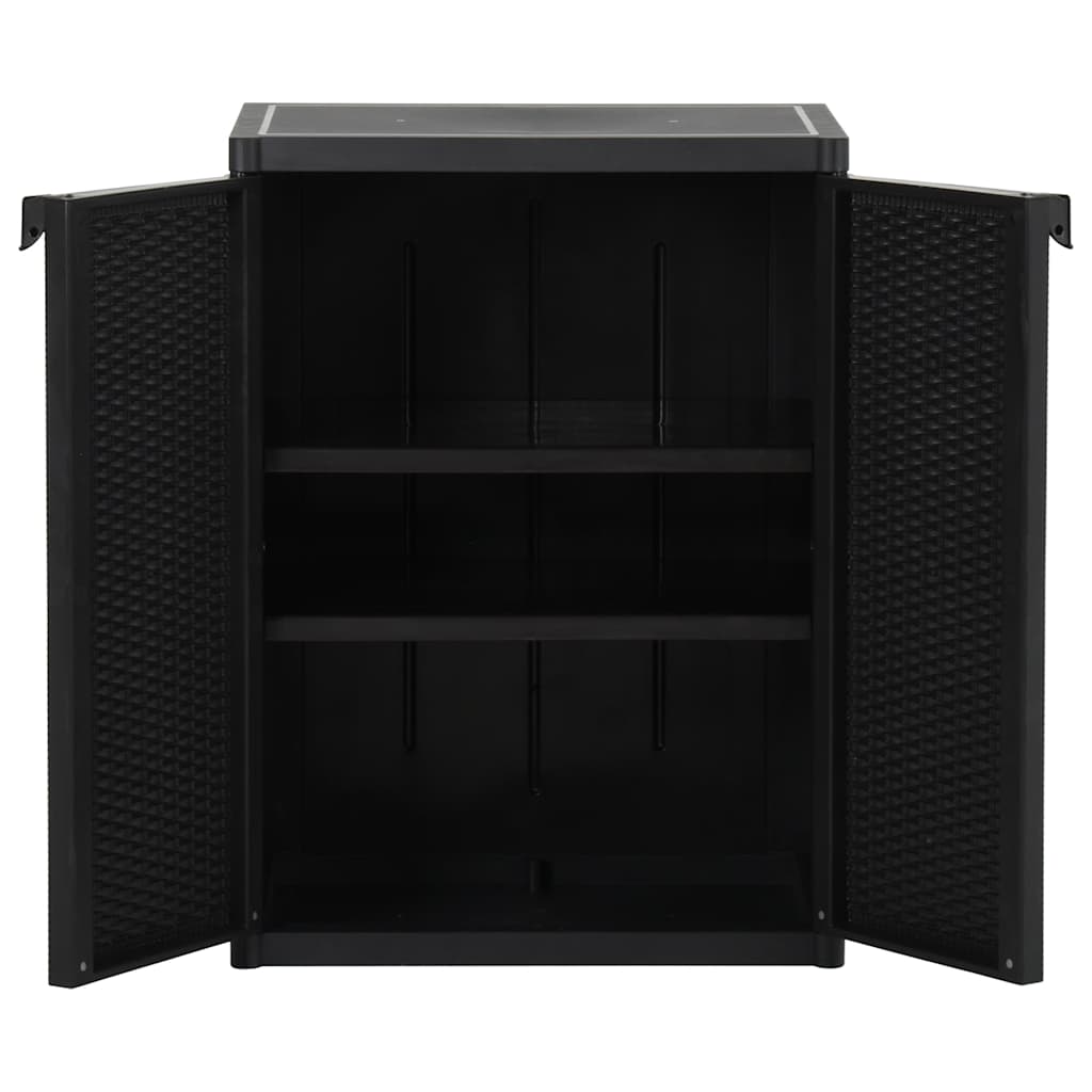 Vrtni ormarić za pohranu crni 65 x 45 x 88 cm PP ratan