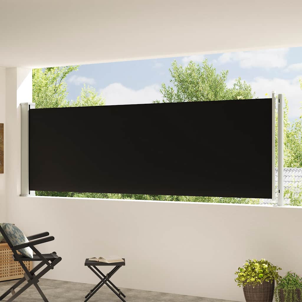 Uvlačiva bočna tenda za terasu 117 x 600 cm crna