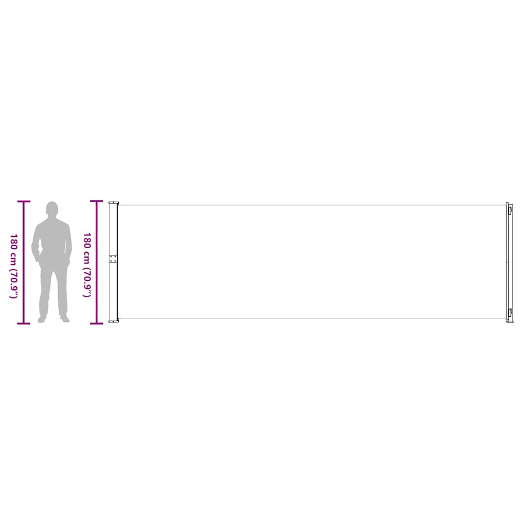 Uvlačiva bočna tenda za terasu 180 x 600 cm crna