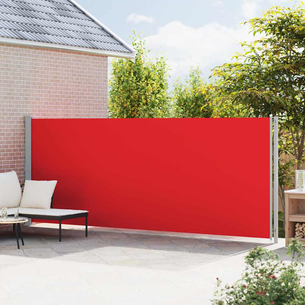 Uvlačiva bočna tenda za terasu 180 x 600 cm crvena
