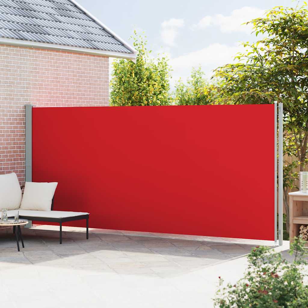 Uvlačiva bočna tenda za terasu 200 x 600 cm crvena
