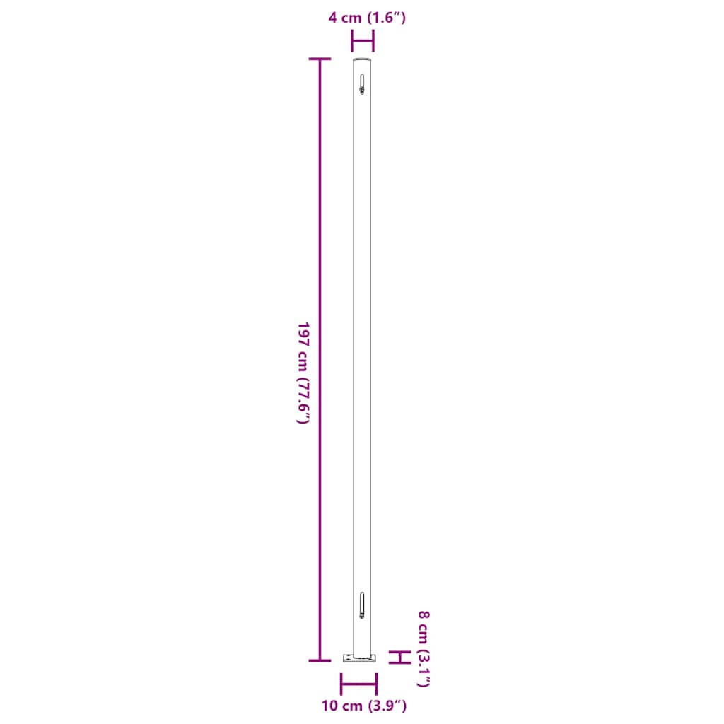 Uvlačiva bočna tenda za terasu 200 x 600 cm siva