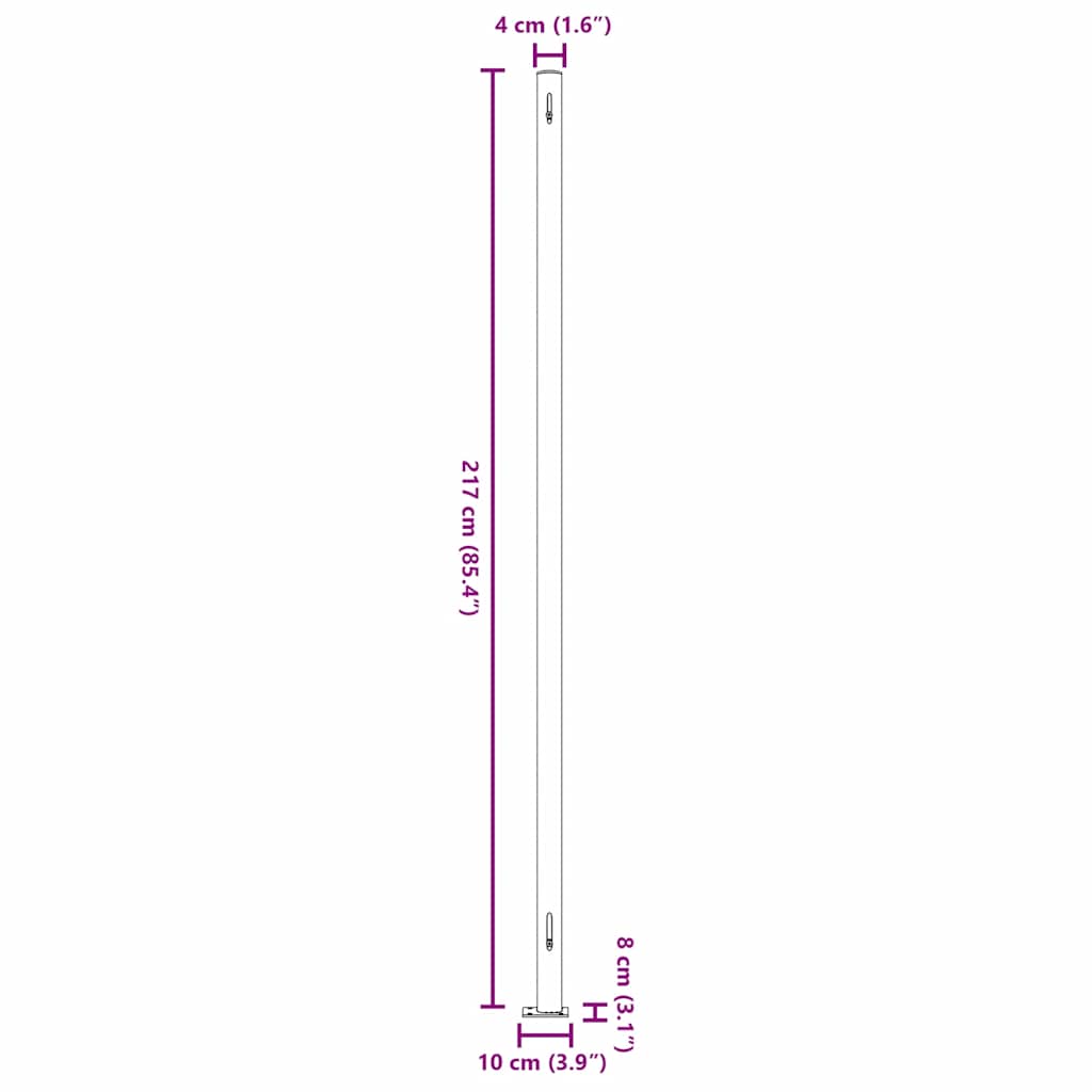 Uvlačiva bočna tenda za terasu 220 x 600 cm crvena