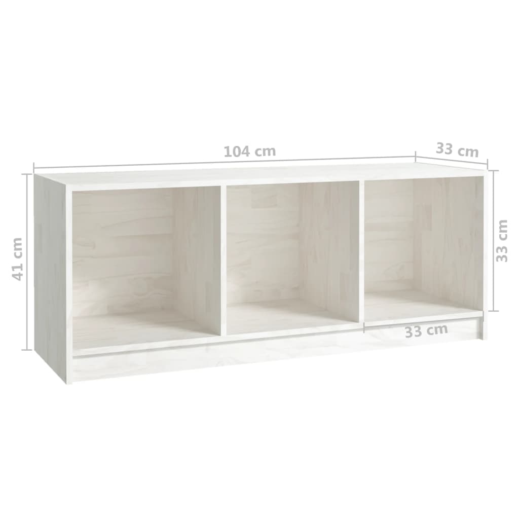 TV ormarić bijeli 104 x 33 x 41 cm od masivne borovine