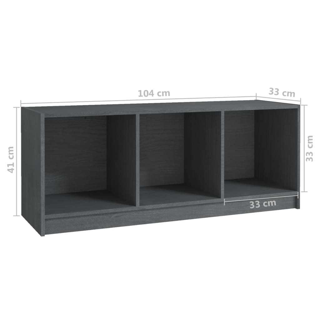 TV ormarić sivi 104 x 33 x 41 cm od masivne borovine