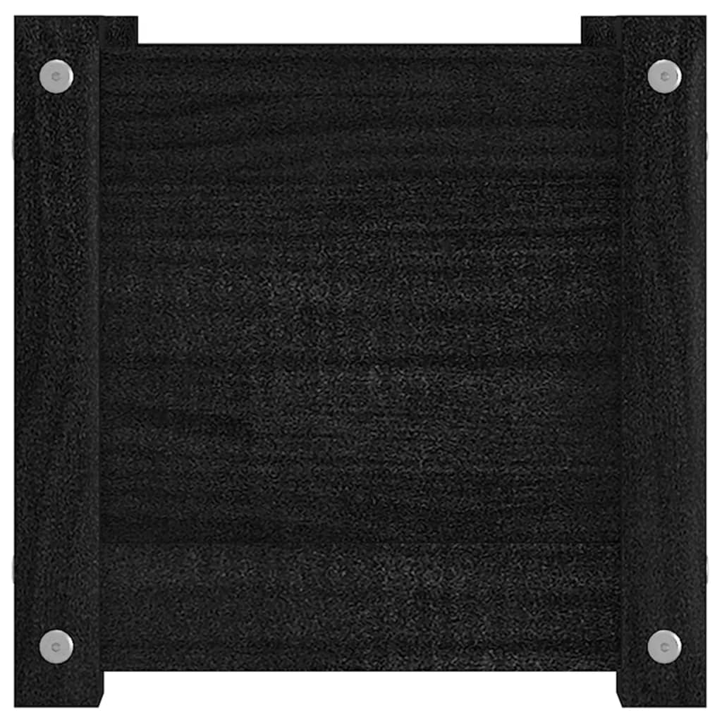 Vrtne sadilice 2 kom crne 31 x 31 x 31 cm od masivne borovine