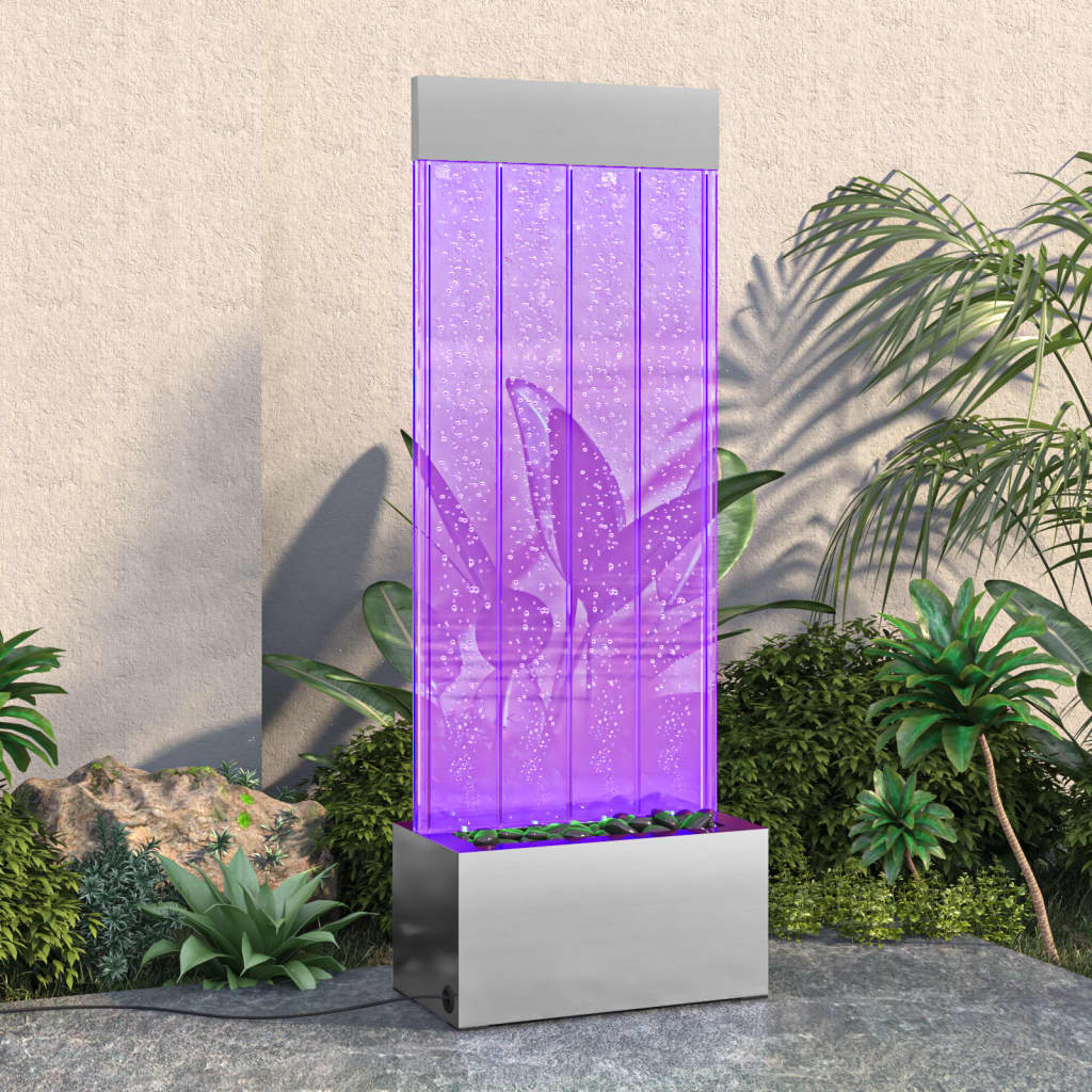 Stup s mjehurićima s RGB LED nehrđajući čelik i akril 110 cm