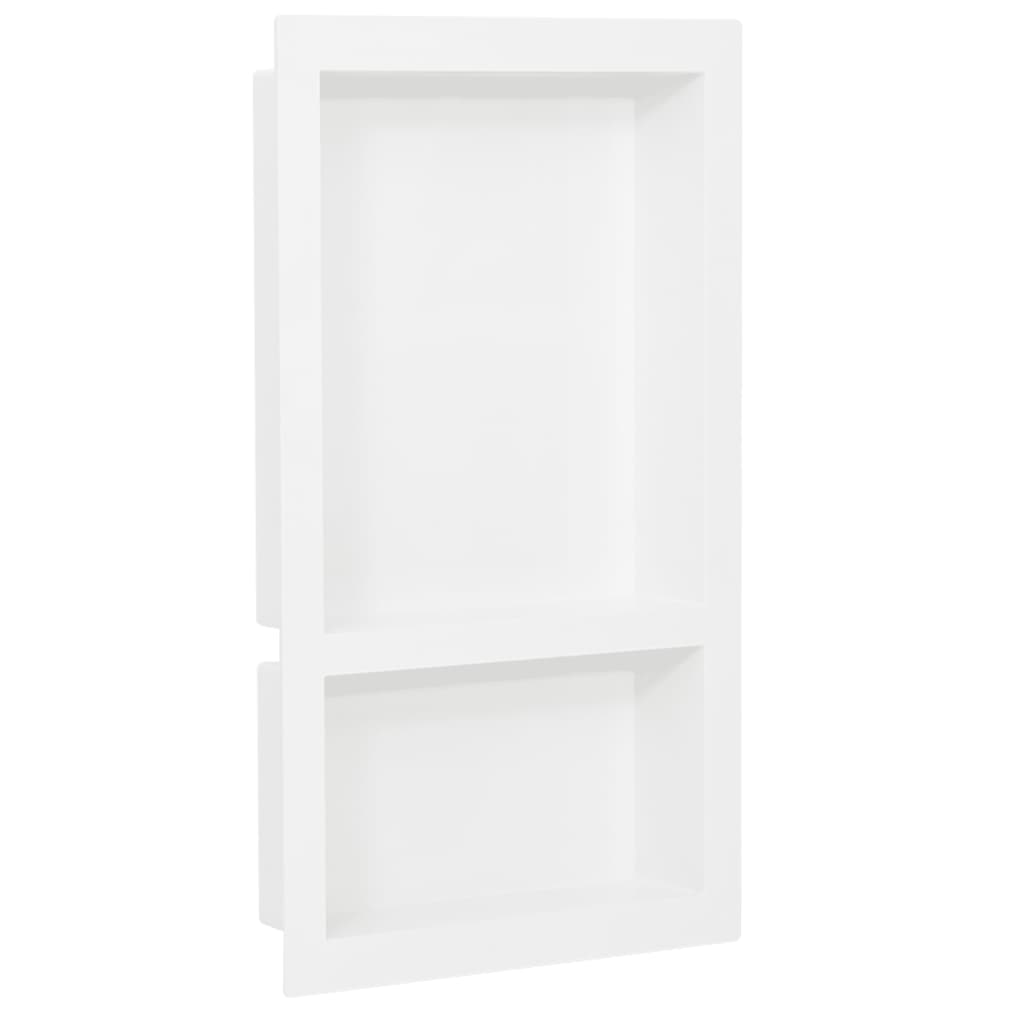 Niša za tuš s 2 odjeljka bijela visokog sjaja 41 x 69 x 9 cm