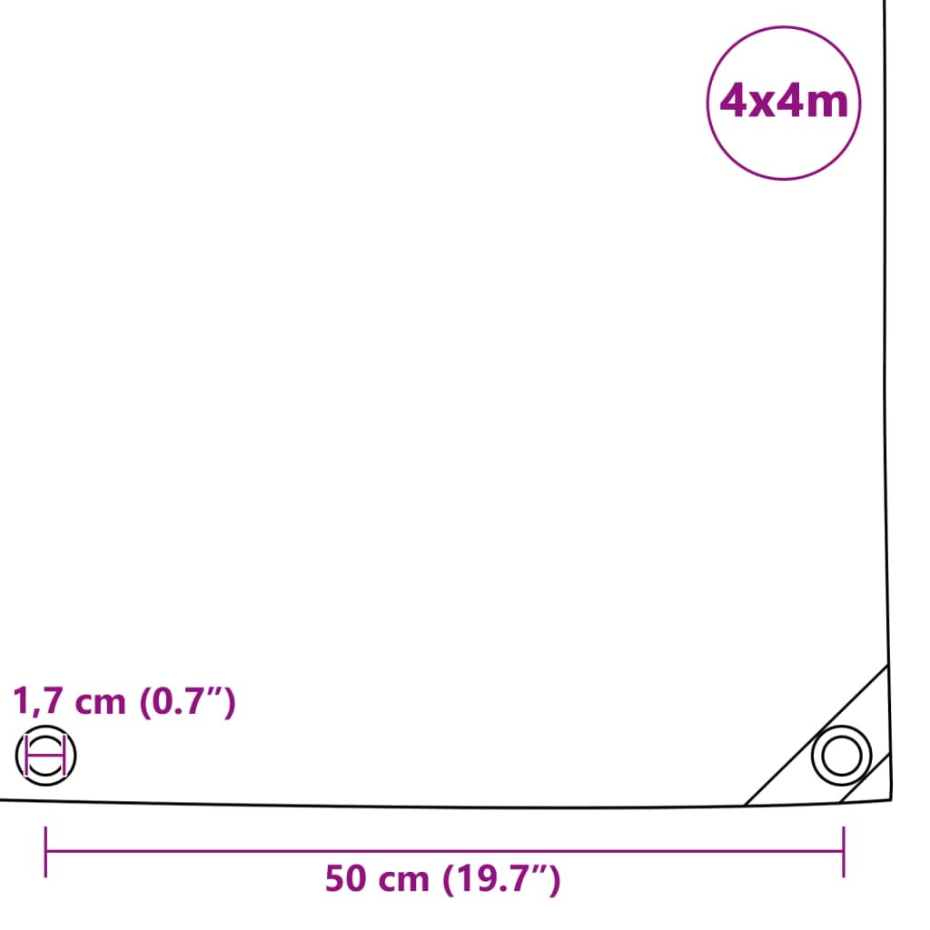 Cerada 650 g/m² 4 x 4 m crna
