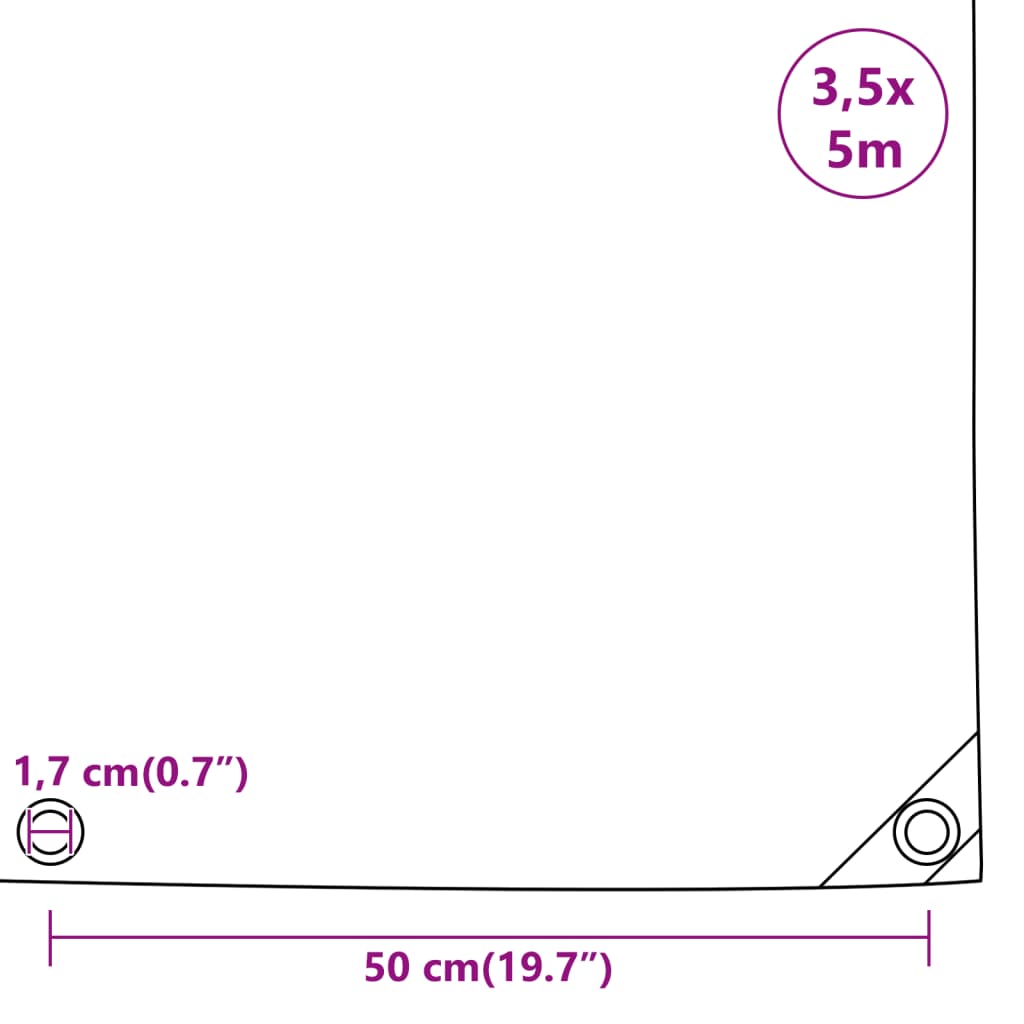 Cerada 650 g/m² 3,5 x 5 m crna
