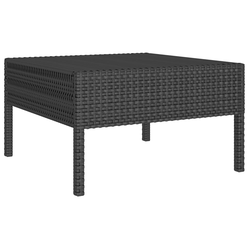 9-dijelna vrtna garnitura od poliratana s jastucima crna